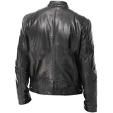 Winter Sleek Vintage Motorcycle Premium Sheepskin Leather Jacket For Men